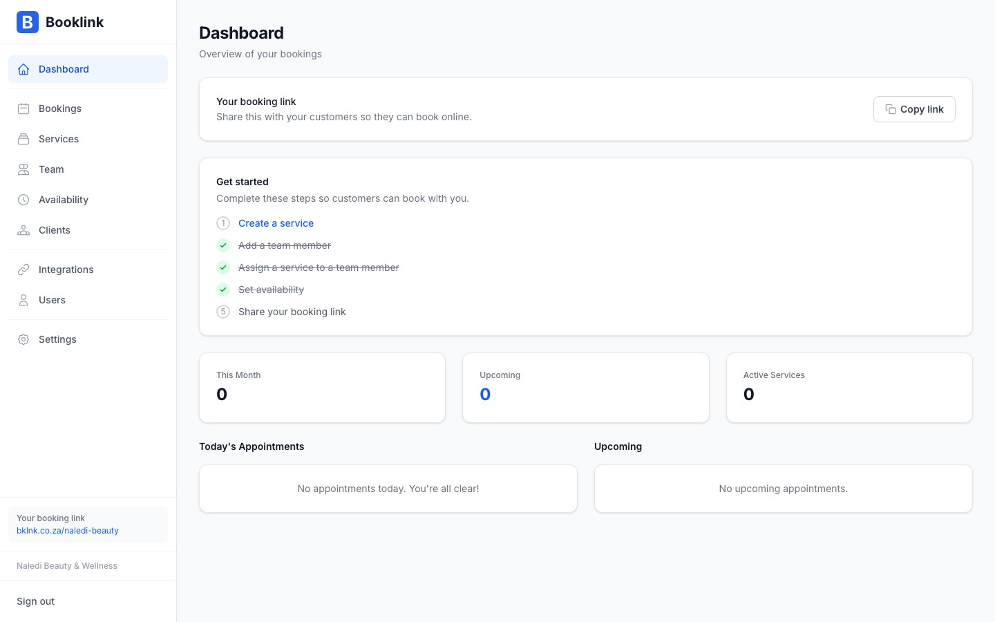 dashboard setup checklist