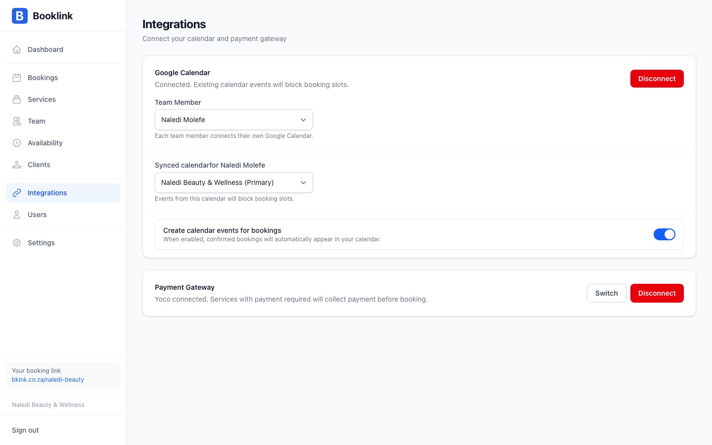 integrations google connected